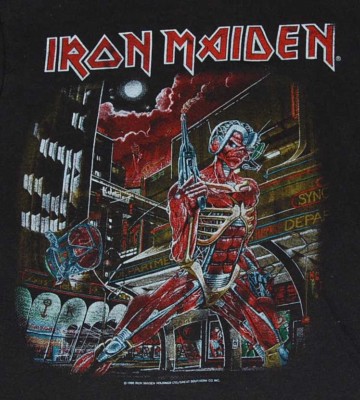 VTG 1986 Iron Maiden Vintage Tee T-Shirt Somewhere In Time L 80s