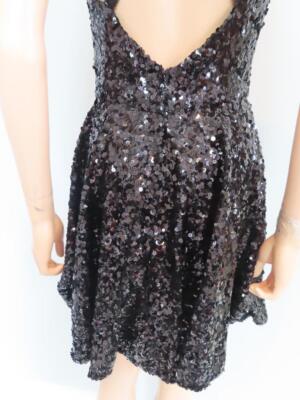 Dolce & Gabbana★Black Sequin Flared Cross-Back Mini Dress NWT Dolce & Gabbana Black Sequin Flared Cross-Back Mini