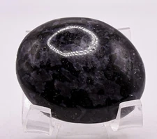 55g Dark Indigo Gabbro Palm Stone Polished Mystic Merlinite Mineral - Madagascar