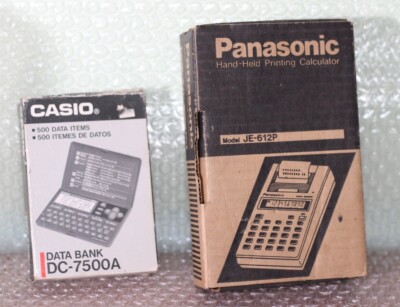 Lotto calcolatrici vintage Casio Data Bank DC7500A Panasonic JE