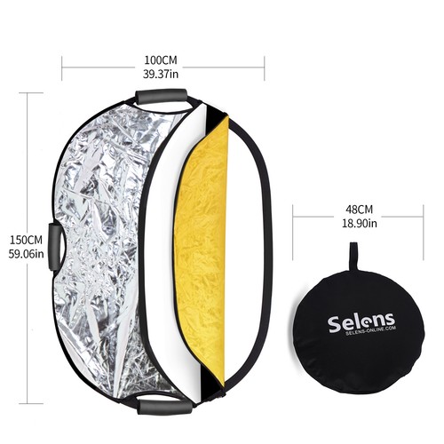 Selens Foldable 1x1.5m Collapsible Studio Flash Light Oval Reflector Panel Board - Picture 3 of 12