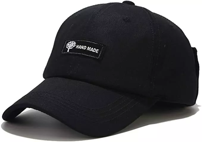 SX Black Baseball Caps, 100% Cotton Black Hats Men Women Unisex