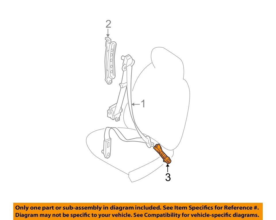 Used Front Left Seat Belt Front fits: 2005 Kia Spectra Sdn bucket seat driver bu - Imagem 3 de 4