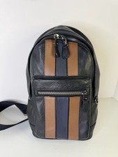 Bolso Bandolera COACH West Pack Varsity Rayas Cuero Negro No. J2021-3180
