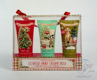 New Maison de Base Christmas Hand Cream Trio Set Candy Cane Vanilla Spruce 4.05o