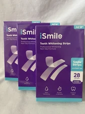 Three (3) Boxes Of 28 iSmile Teeth Whitening Strips, Coconut Oil