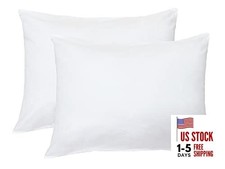 Toddler Travel Pillow Cases Set of 2, 800 TC Egyptian 14" x 20" White Zipper