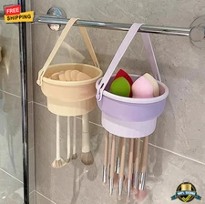 1 pc Silicone Makeup Brush Cleaning Bowl Puff Washer Sponge Drying Storage Tool