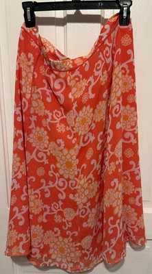 Jaclyn Smith Skirt Womens Size Large L Peach/coral floral flowy skirt