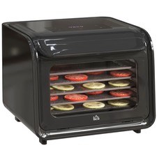 HOMCOM Food Dehydrator with 6 Stainless Steel Tray, for Fruit, Meat, Black