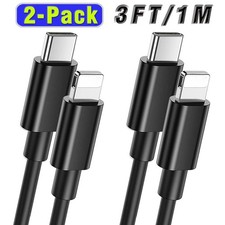 2-Pack 3ft USB C Charging Cable Charger Power Cord For iPad 9 6 Air 1 2 3 Mini 5