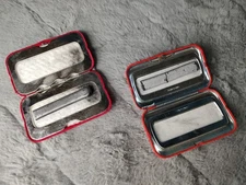 2 Vintage Pocket Hand Warmers Red Velvet Case Fuel Stick 4.5x2.5" Hong Kong