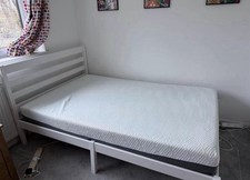 Small Double Wooden Bed Frame & Foam Mattress