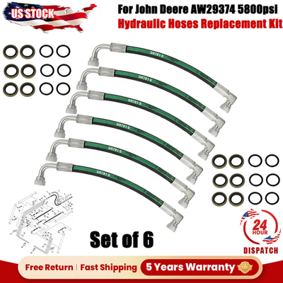 #ad Set of 6 AW29374 5800psi XTREME DUTY EATON Hose for JOHN DEERE AW29374 $102.99