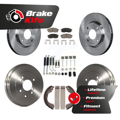 Front Rear Brake Rotor Ceramic Pad And Drum Kit (7Pc) For 2007-2012 Nissan Versa