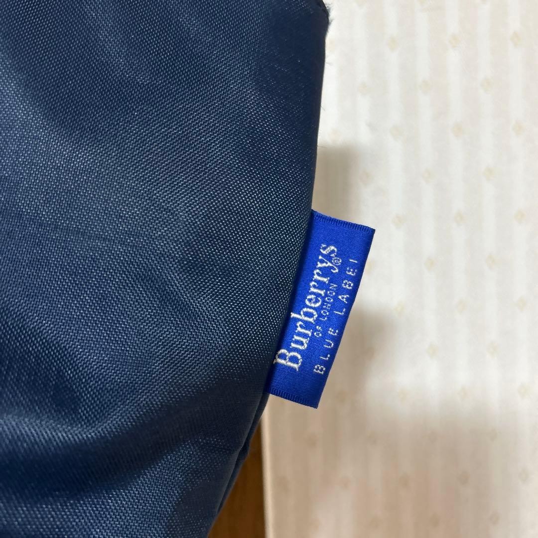 Burberry Blue Label Nylon Tote Bag Navy Check Leather Trim Handbag Bag New thumbnail 13