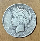 1934 Peace Silver Dollar $1 90% Silver Philadelphia Business Strike KM#150