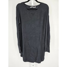 Athleta Womens Sz M Knee Length Long Sleeve Sweater Dress Black