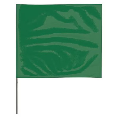 Marking Flag, Vinyl, 18'' Wire Staff, Solid, 18'' L., 100 Pk, 4518G-200