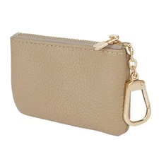 LARENNT Full Grain Leather Coin Purse with Key Chain - Small Change Purse Key...