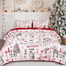 3 Piece Christmas Quilts Size Xmas Tree Queen Christmas Tree Snowman