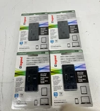 4PK Legrand Radiant 15 Amp 125V Duplex Outlet W/ 6amp Type A/C USB Black New