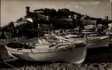 RPPC Tossa de Mar Beach and Cap de Tossa vintage postcard a840