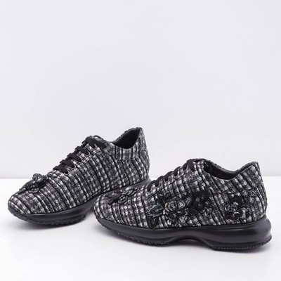 Hogan x Atelier Sneakers Black Leather Size 39.5 Womens Shoes Interactive