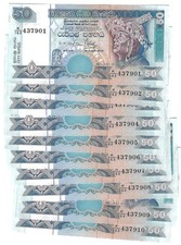 Sri Lanka 10x 50 Rupees 2001 aUNC/UNC