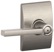 Schlage F40-LAT-CEN Latitude Privacy Door Lever Set - Nickel