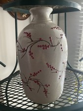 Salmon Falls Pottery Stoneware Mountain Berry Pattern Toilet Brush Holder