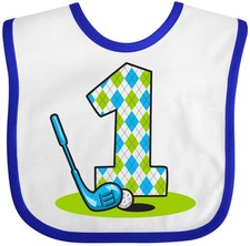 Inktastic Argyle Golf 1st Birthday Baby Bib Golfer Idea Clothing Infant