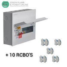 Europa 10 Way Metal Clad Type 2 SPD Consumer Unit Fuse Board + 10 Type 'A' RCBO