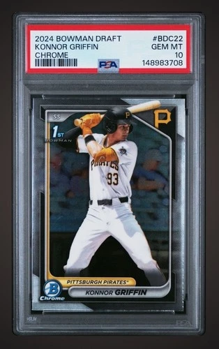 2024 Bowman Chrome Draft 1st Bowman KONNOR GRIFFIN PSA 10 #BDC22 Pirates RC