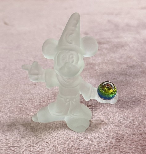 1990's Disney Frosted Glass Fantasia Sorcerer's Apprentice Mickey Mouse Figurine