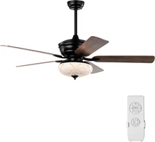 52-Inch Ceiling Fan with Remote Control, with 3 Wind Speeds and 5 Reversible Bla
