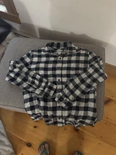 Men’s Amazon Essentials Plaid Flannel Buttons Down Long Sleeve Shirt Size S