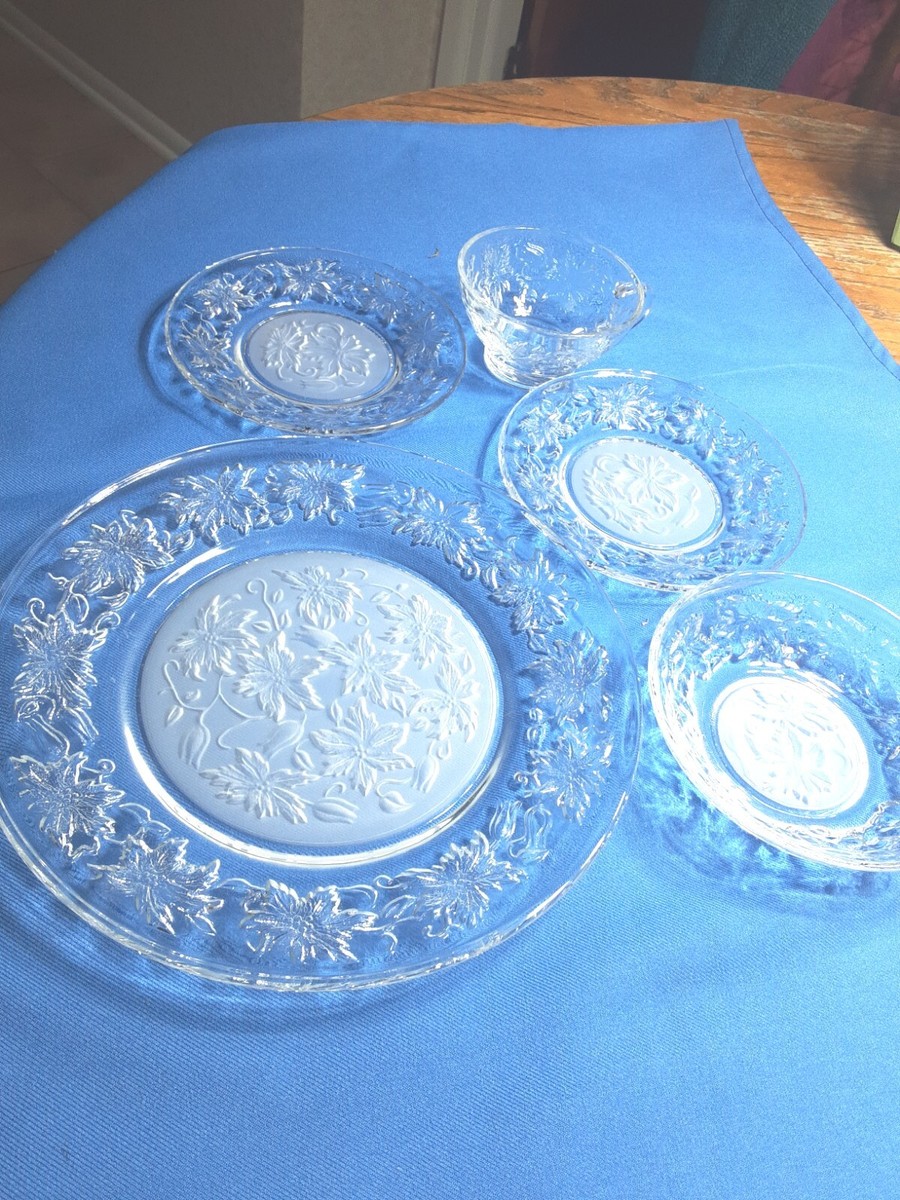 Princess House FANTASIA 5pc Sitting Dinner Plate Dessert Plate