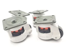 Lot of 4 Foot Master GD-80F Swivel Leveling Caster ø63mm, 90mm Plate, 550Kg