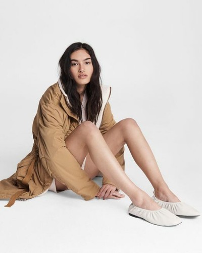 NIB $250 Rag & Bone Elly Leather Ballet Flat in Antique White sz 39.5/9 9.5