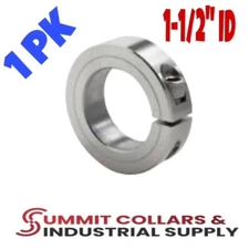1-1/2” SINGLE SPLIT STAINLESS STEEL NEW CLAMPING SHAFT COLLAR (QTY 1)