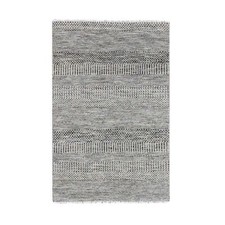 3' x 4'9" Storm Gray Undyed Natural Wool Grass Design Hand Knotted Rug R79577