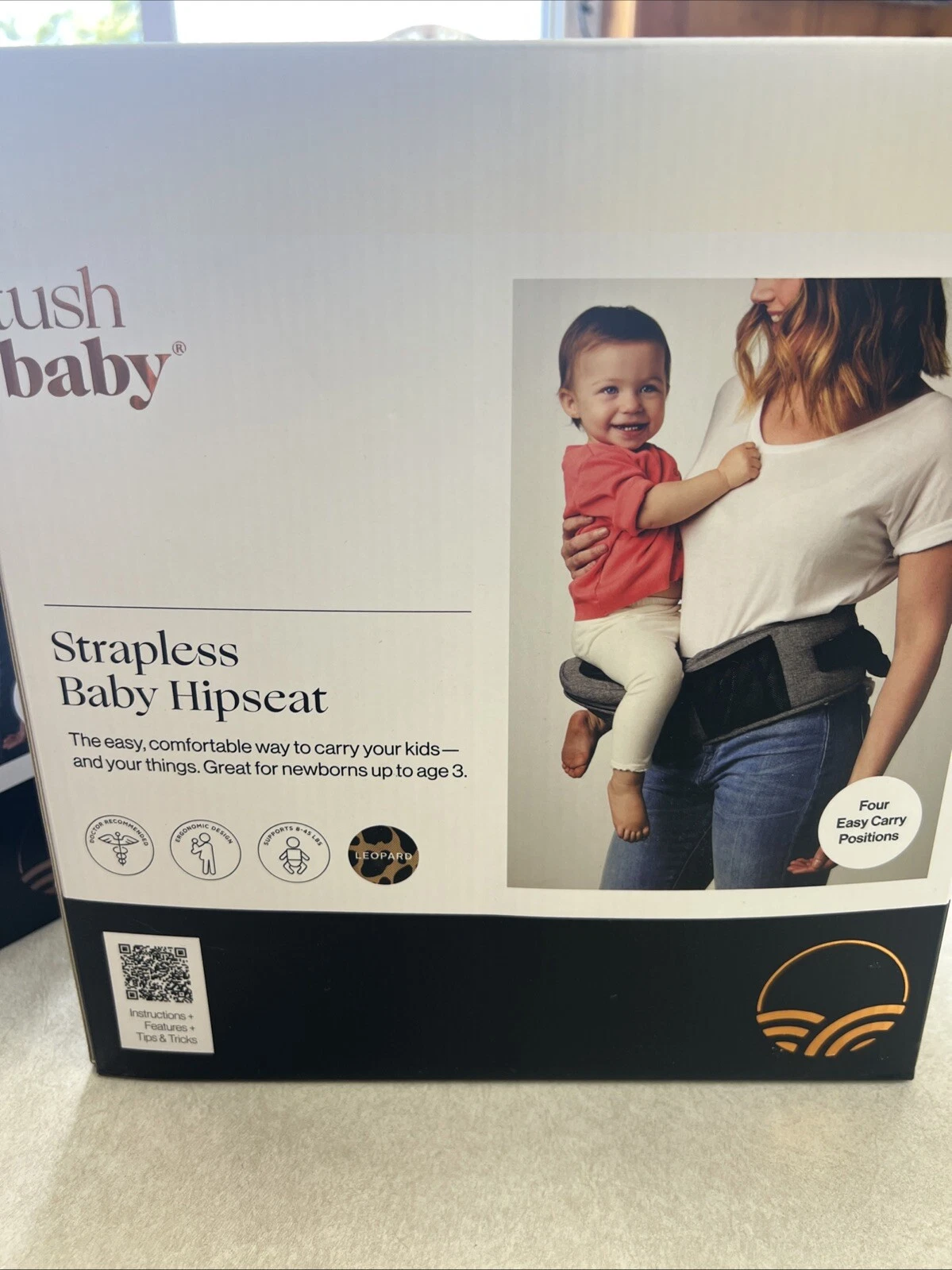 Tush Baby Strapless Baby Hipseat - Leopard Color NEW IN BOX