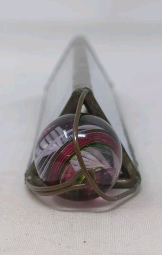 Stained Glass Three Sided Kaleidoscope With Wine/Green Colored Marble - Picture 2 of 4