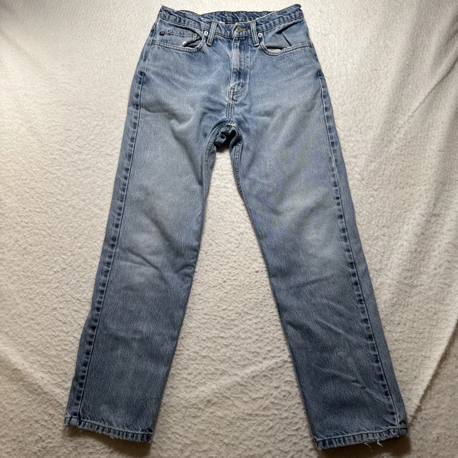 VTG Y2K Ralph Lauren Polo Jeans Straight Leg Blue Denim Men Sz 28x29 Flag Logo