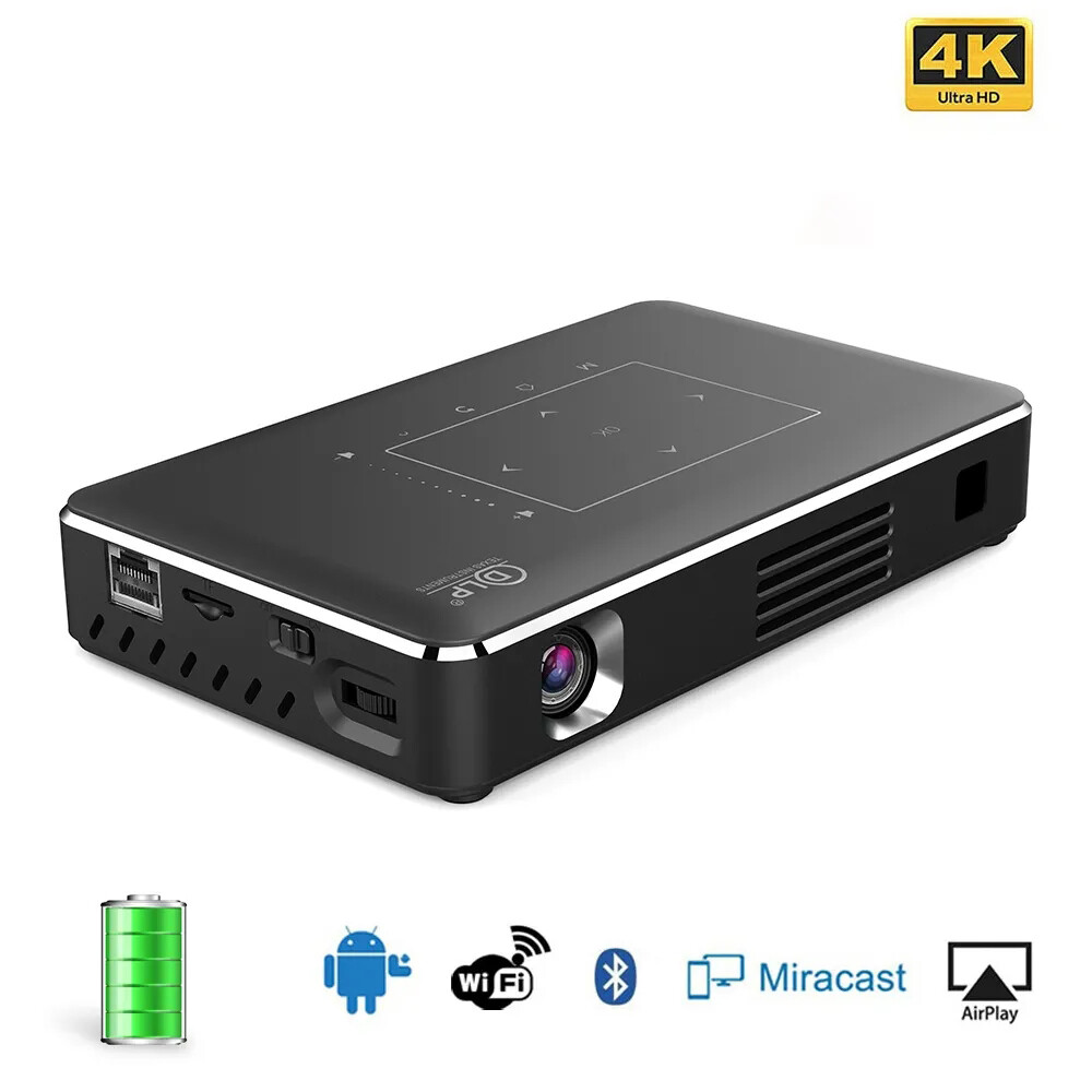 P10 Mini Projector 4k 3D Android 9.0 Smart Portable Beamer Home Theater Airpay-image