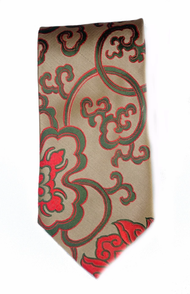 Corbata Lord R Colton Masterworks Bronce y Rojo Locura Floral Seda $195 Nueva Foto 2 de 4