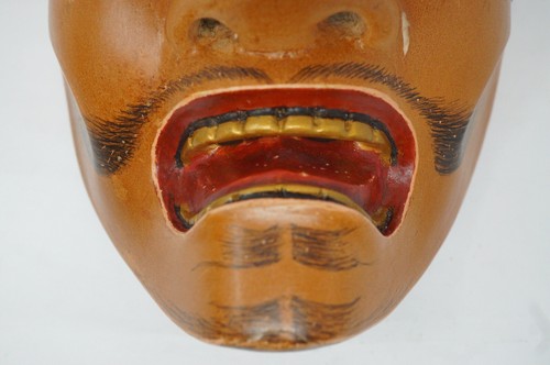 Japanese Ko-Tobide Noh Theater Wooden Mask Signed Piece from Japan 0425F32 - Picture 10 of 15