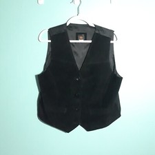 Size Large Y2K Black Suede Leather Vest, VGUC Route 66 Cowgirl Western Biker