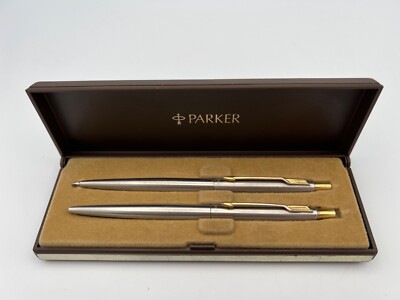Vintage Parker Ball Point Pen & Pencil Arrow Clips Stainless PCL